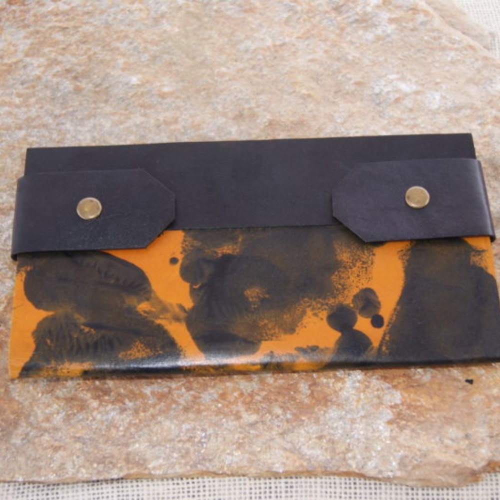 Moo Young Yellow/Gold Leather Clutch